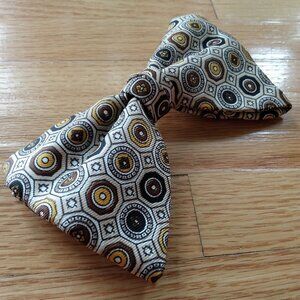 Vintage Butterfly Bowtie Ormond Wide Clip On Retro 60s 70s Brown Yellow